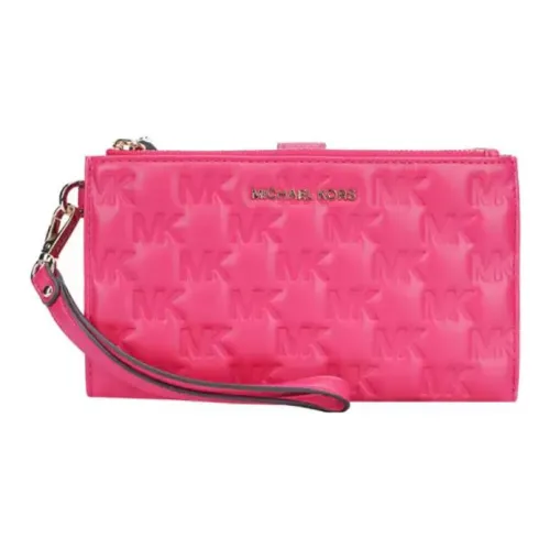 MICHAEL KORS Jet Set Cow Leather Wallet Small Size Women's Ruby Color