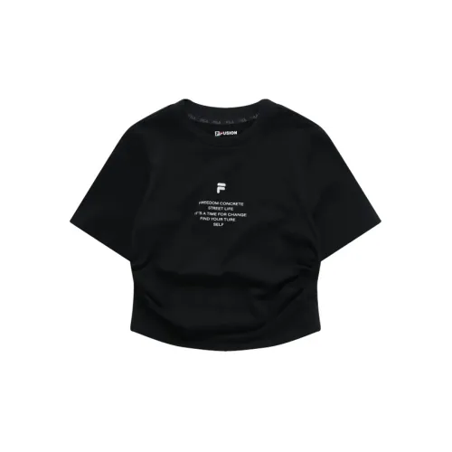 FILA FUSION Trending Street Series Crop Tops Women's Black