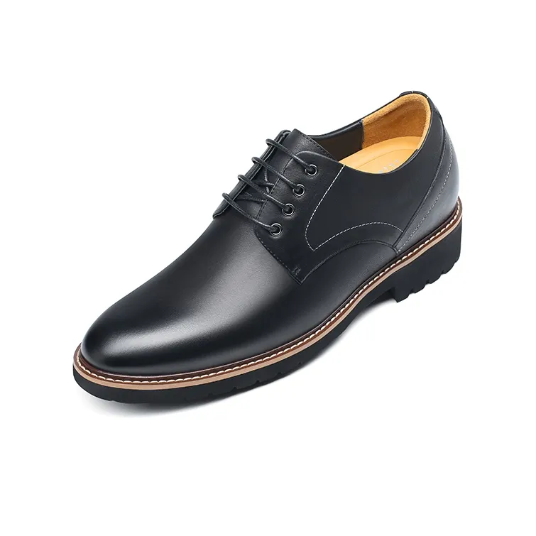 He Jinchang Dress Shoes Men Low Top Black-1