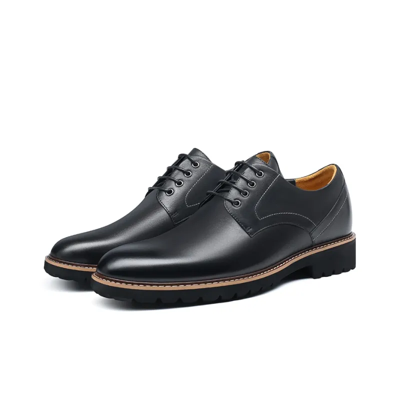 He Jinchang Dress Shoes Men Low Top Black-2