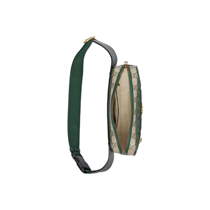 GUCCI Ophidia Canvas With Leather Sling Bag, One Shoulder, Crossbody, Fanny Pack Trumpets Men's Green-6