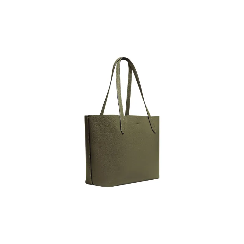 COACH Pebbled Leather Tote Bag, Shopping Bag, Handbag, Shoulder Bag Women's Olive Green-1