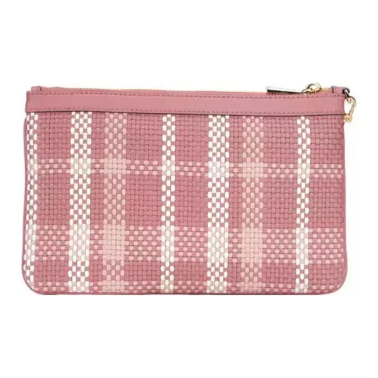 MICHAEL KORS Jet Set Charm Cow Leather Clutch Tubas Women's Pink-2