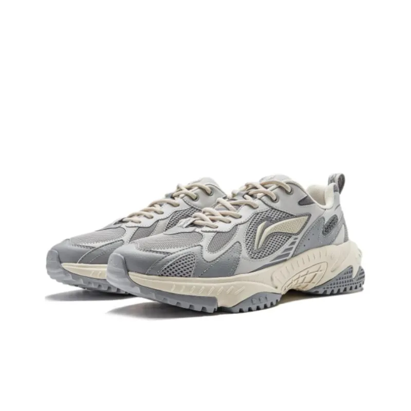 LiNing Venus 2.0 Cushioning Anti Slip And Wear Resistant Low Top Casual Shoes Men's Gray White-2