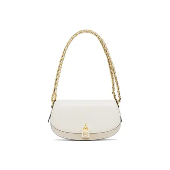 MICHAEL KORS Mila Fabric+Artificial Leather Shoulder Bag Small Size Women's Milk White