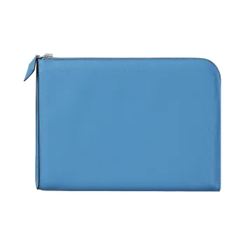 HERMES Evercolor Calfskin Clutch Women's 2T Bleu Paradis Sky Blue