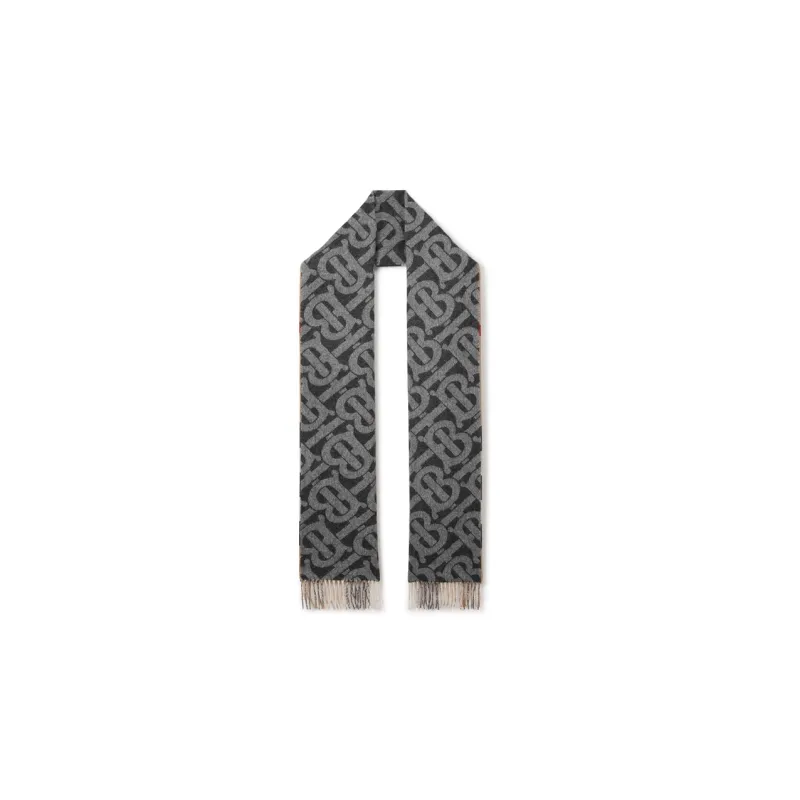 Burberry Knit Scarves Women's Black Gray Color-0