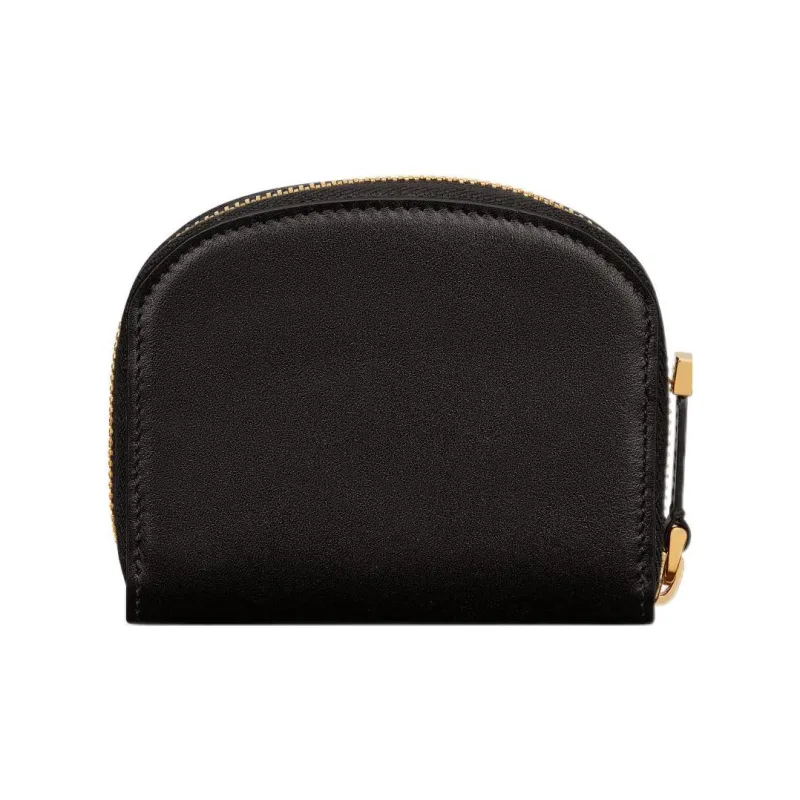 DIOR 30 Montaigne Calfskin Coin Purse Small Size Women's Black-2