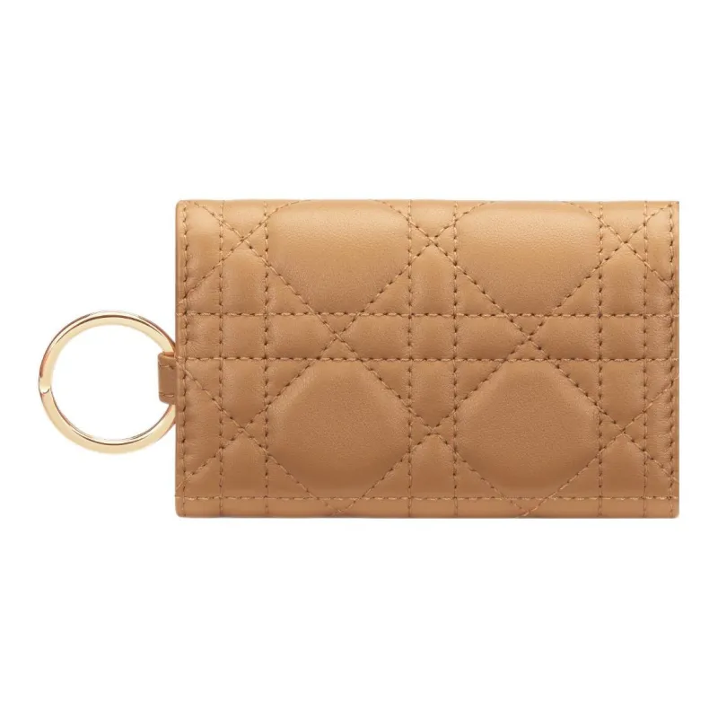 DIOR Lady Dior Lambskin Key Pouch Women's Brown-2