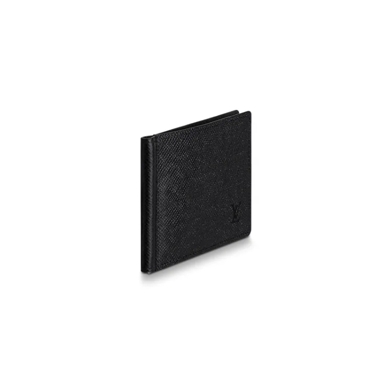 LOUIS VUITTON Cow Leather Wallet Men's Black-1