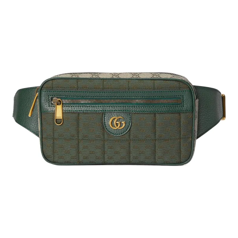 GUCCI Ophidia Canvas With Leather Sling Bag, One Shoulder, Crossbody, Fanny Pack Trumpets Men's Green-0