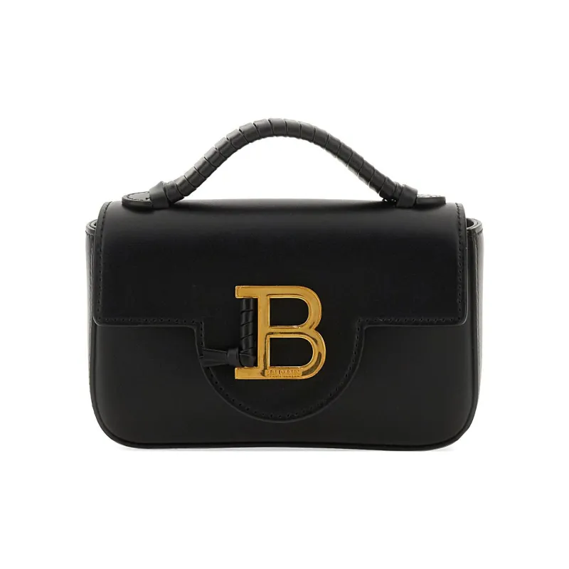 BALMAIN B-BUZZ Jacquard Canvas Portable Crossbody Bag Shoulder Bag Mini Women's Black-0