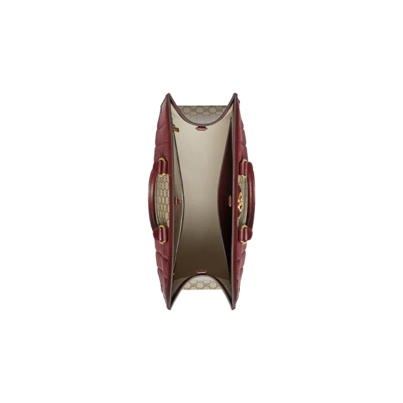 GUCCI Ophidia Canvas With Leather Tote Bag, Shopping Bag, Shoulder Bag, Crossbody Bag, Handbag Tubas Men's Burgundy-6