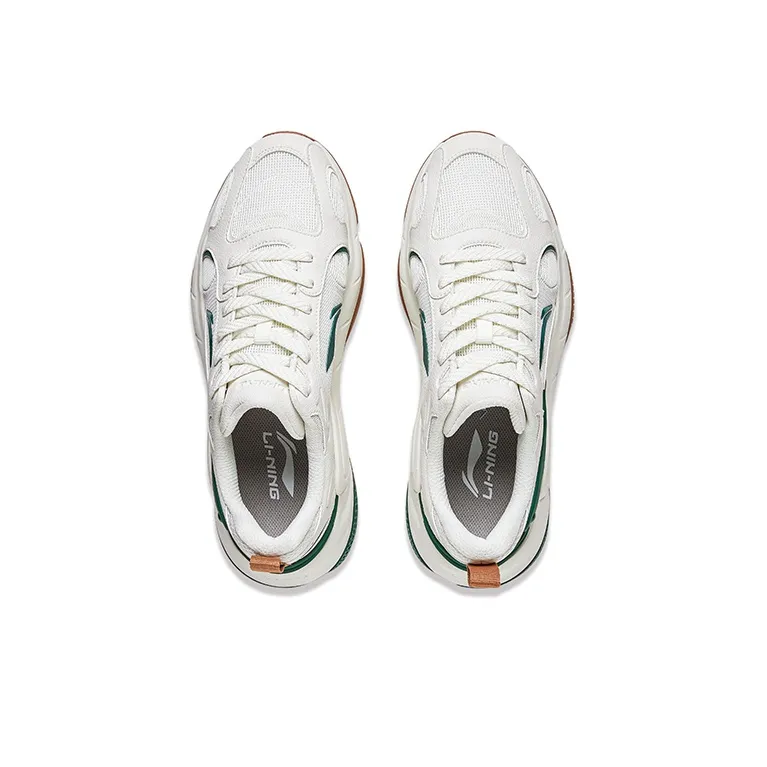 LiNing Low-Top Casual Shoes Men's White Green-2