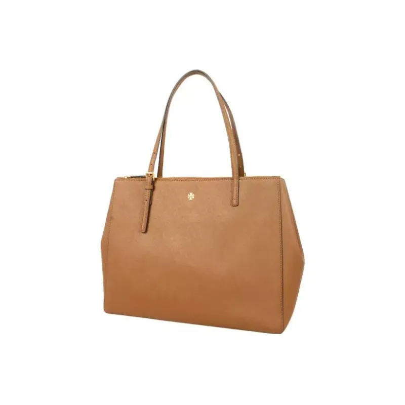TORY BURCH TB Emerson Cow Leather Tote Bag Shopping Bag Shoulder Bags Handbags Large Size Women's Caramel Brown-1