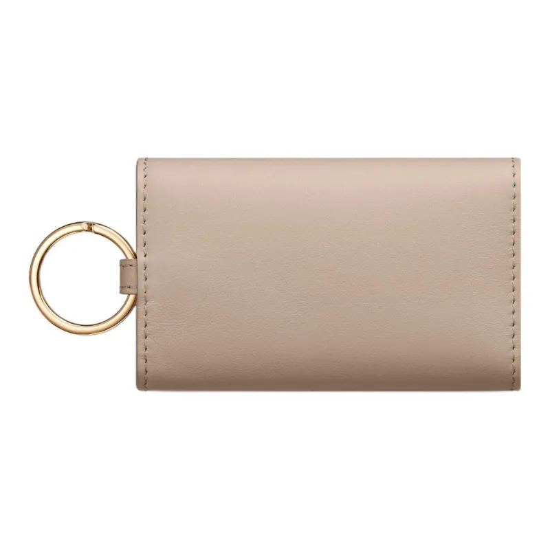 DIOR 30 Montaigne Smooth Calf Leather Key Pouch Women's Caramel Beige-2