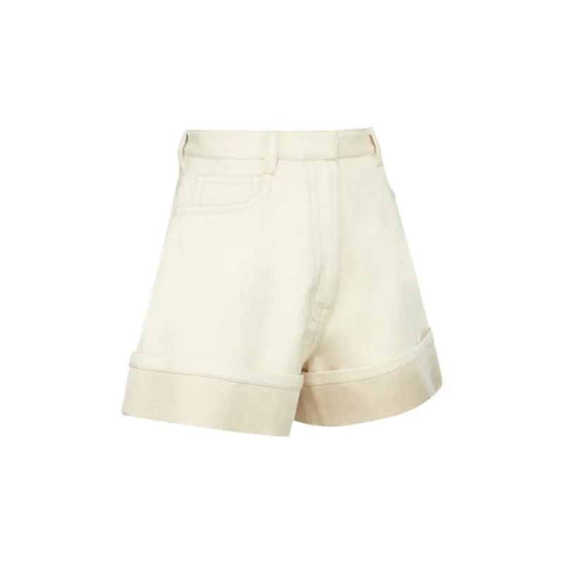 PRADA SS23 Denim Shorts Women's Beige Yellow-2