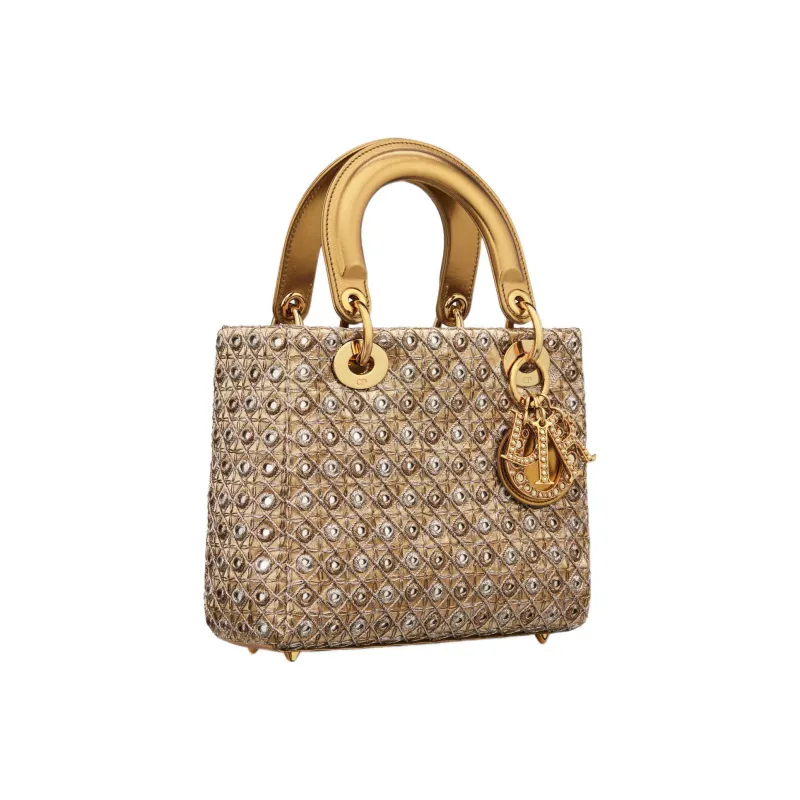 DIOR Lady Dior Satin Lady Dior Bag, Shoulder Bag, Crossbody Bag, Handbag Women's Gold-1