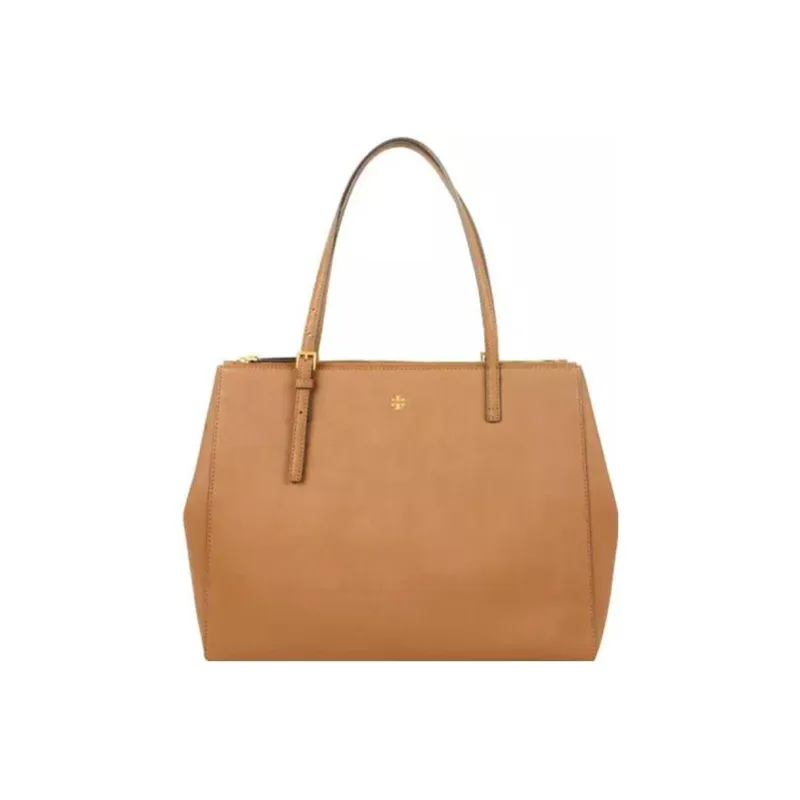 TORY BURCH TB Emerson Cow Leather Tote Bag Shopping Bag Shoulder Bags Handbags Large Size Women's Caramel Brown-0