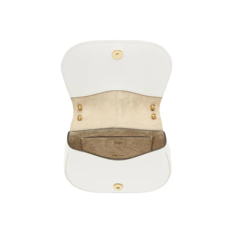 FENDI Calfskin Shoulder Bag, Crossbody Bag Mini Women's White-3