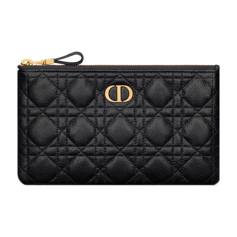 DIOR Caro Calfskin Clutch Small Size Women's Black-0