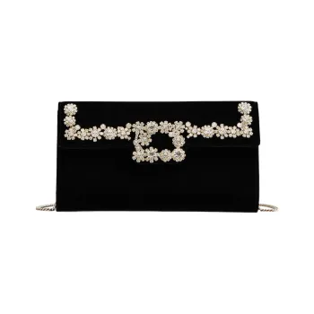 Roger Vivier Velvet Clutch Bag Over The Shoulder Regular Women's Black