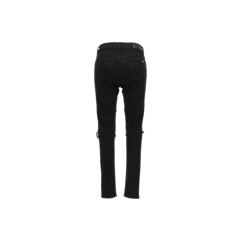 AMIRI MX1 Leather trimmed Distressed Skinny Jeans-1