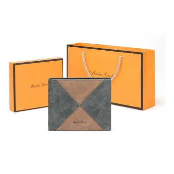 MashaLanti Synthetic Leather Card Holder Wallet Men's Gray/Coffee