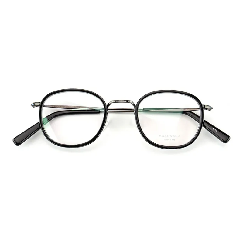 MASUNAGA Plate Frame With Titanium Plate And Titanium Alloy Round Optical Glasses Unisex-3