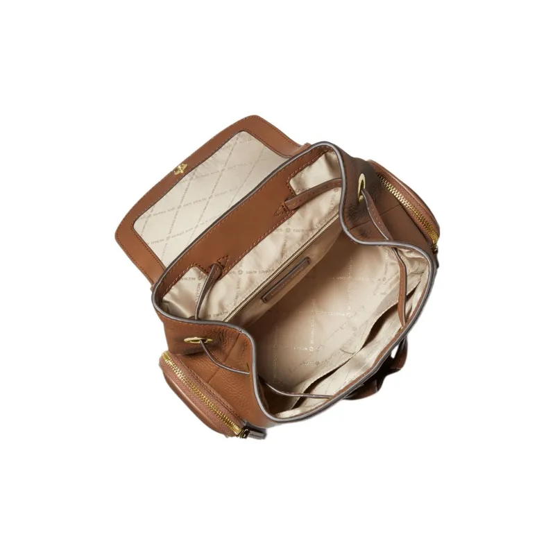 MICHAEL KORS Jet Set Litchi Grain Leather Backpack Medium Size Women's Brown-2