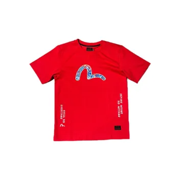 EVISU T Shirts Men Orange Red