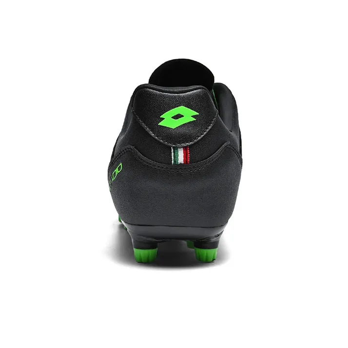 LOTTO FG Firm Ground Firm Ground Shock Absorbers With Slip Resistant Features Soccer Shoes Men's Black White-8