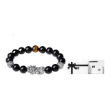Silver-Chinese Auspicious Animal Beaded Bracelet-Men's