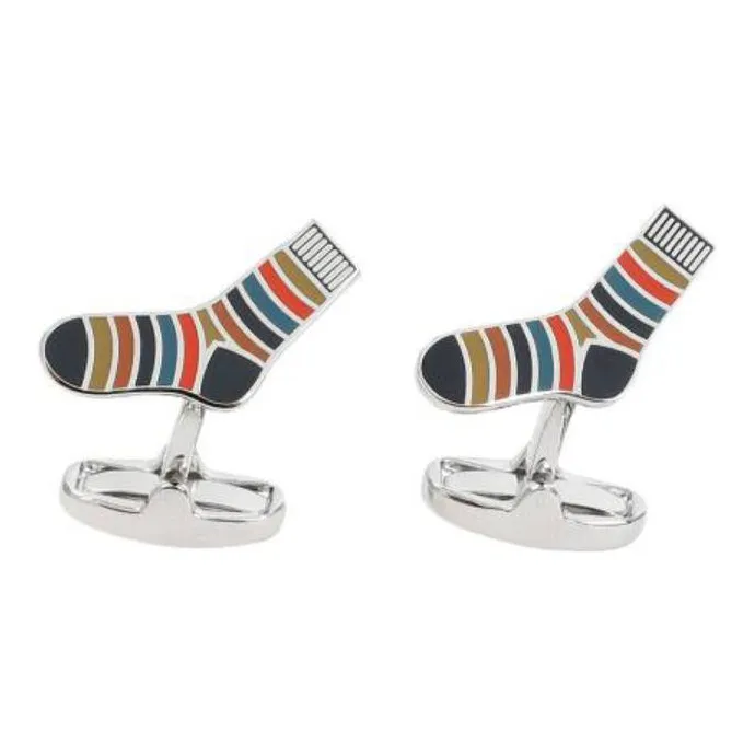 Paul Smith 'Artist Stripe' Sock shape Cufflinks-0