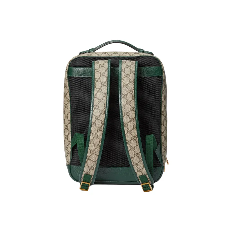 GUCCI Ophidia Canvas With Leather Trim Backpack Medium Size Women's Green-3