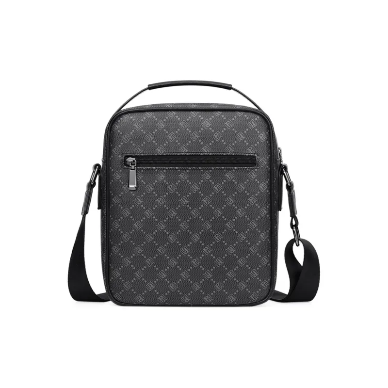 POLO PVC Shoulder Bag, Handbag Medium Size Men's Black-3