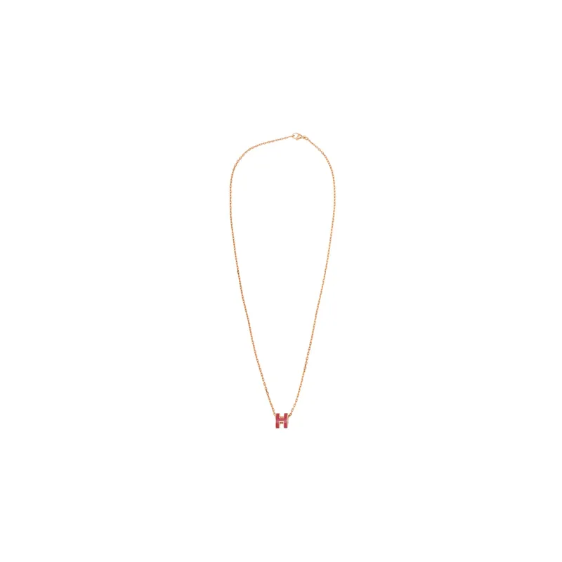 HERMES POP H Collection Gold Plated Necklaces Women's Chain Rose Gold-1