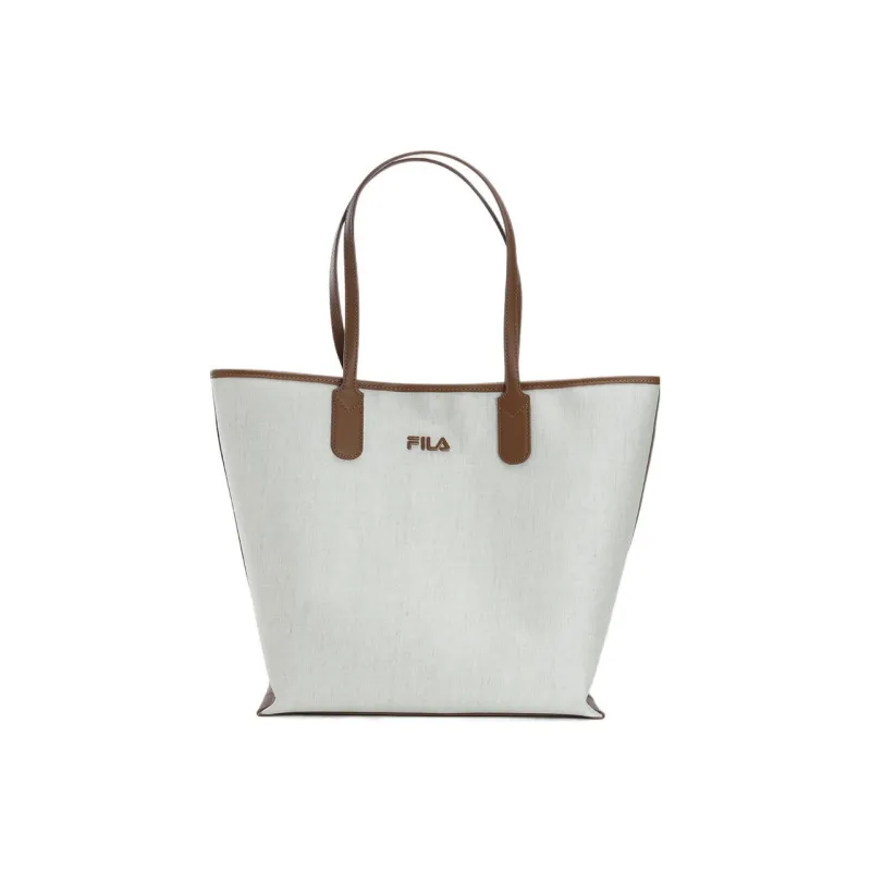 FILA Heritage PU Tote Bag Shopping Bag Shoulder Bag Handbag Regular Women's Beige/Brown-4