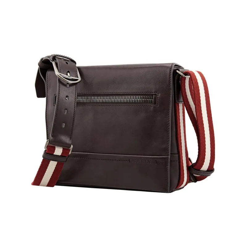BALLY Leather Messenger Bag, Shoulder Bag, Crossbody Bag Trumpets Men's Chocolate-1
