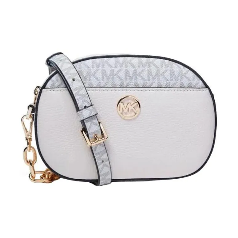 MICHAEL KORS Jet Set Leather Shoulder Bag, Crossbody Bag Trumpets Women's Cream White-1