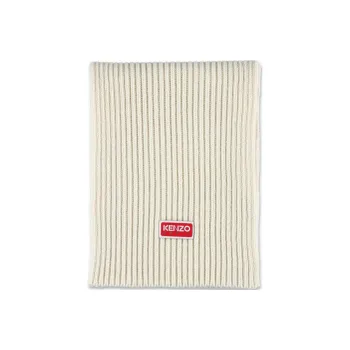 KENZO Logo-tag Ribbed Scarf