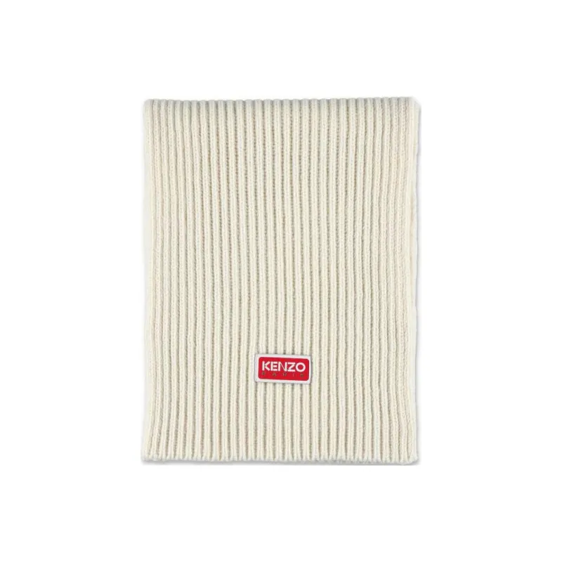 KENZO Logo-tag Ribbed Scarf-0