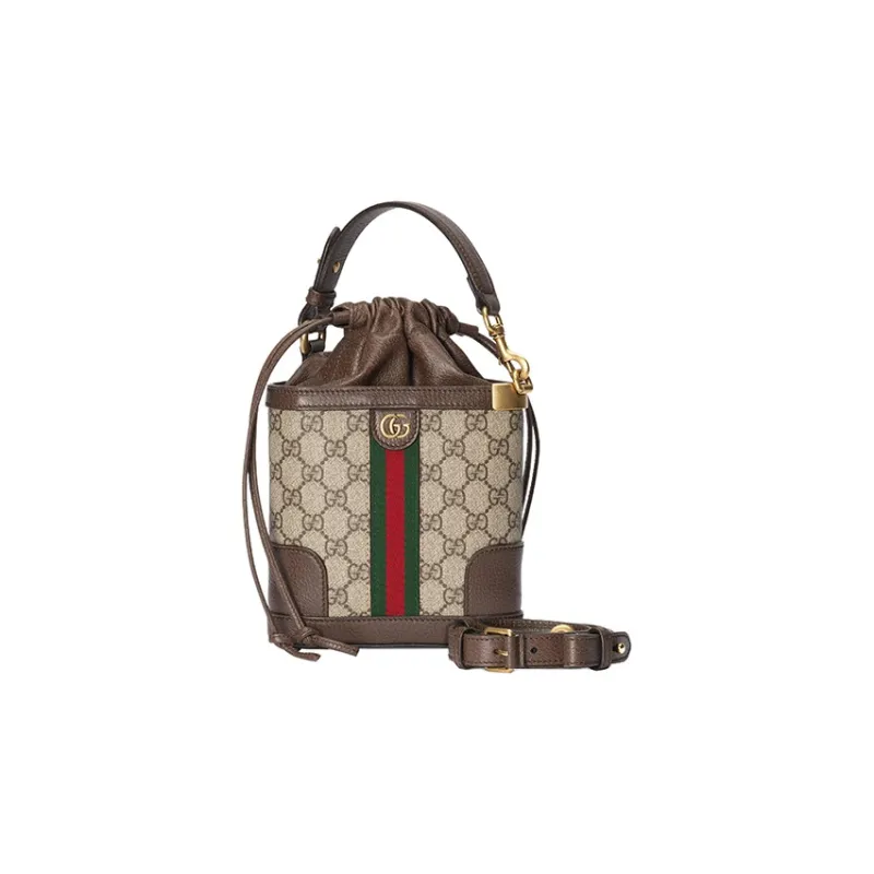 GUCCI Canvas With Leather Trim Bucket Bag Handbag Shoulder Bag Crossbody Bag Regular Women's Beige/Ebony-1