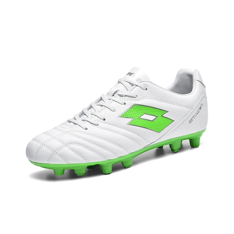 LOTTO FG Firm Ground Firm Ground Shock Absorbers With Slip Resistant Features Soccer Shoes Men's Black White-1