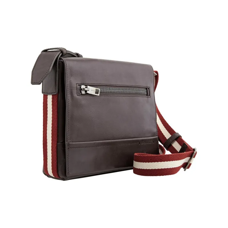 BALLY Leather Messenger Bag, Shoulder Bag, Crossbody Bag Trumpets Men's Chocolate-2
