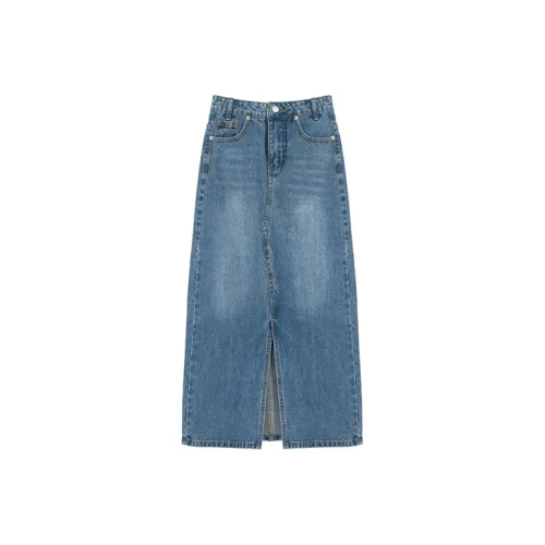 LOKUINTUS Denim Long Skirts Women's Blue