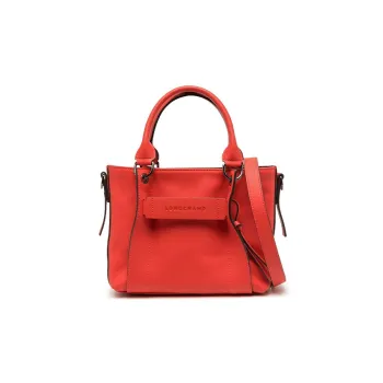 LONGCHAMP Calfskin Tote Bag, Shopping Bag, Shoulder Bag, Crossbody Bag, Handbag Small Size Women's Bright Red
