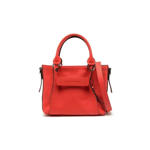 LONGCHAMP Calfskin Tote Bag Shopping Bag Shoulder Bag Crossbody Bag Handbag Small Size Women's Bright Red