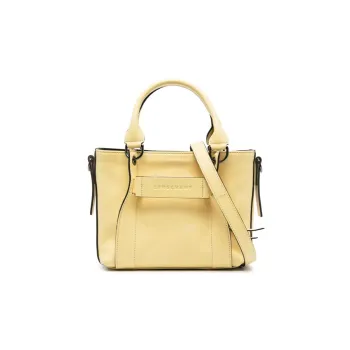 LONGCHAMP Calfskin Tote Bag, Shopping Bag, Shoulder Bag, Crossbody Bag, Handbag Small Size Women's Butter Yellow