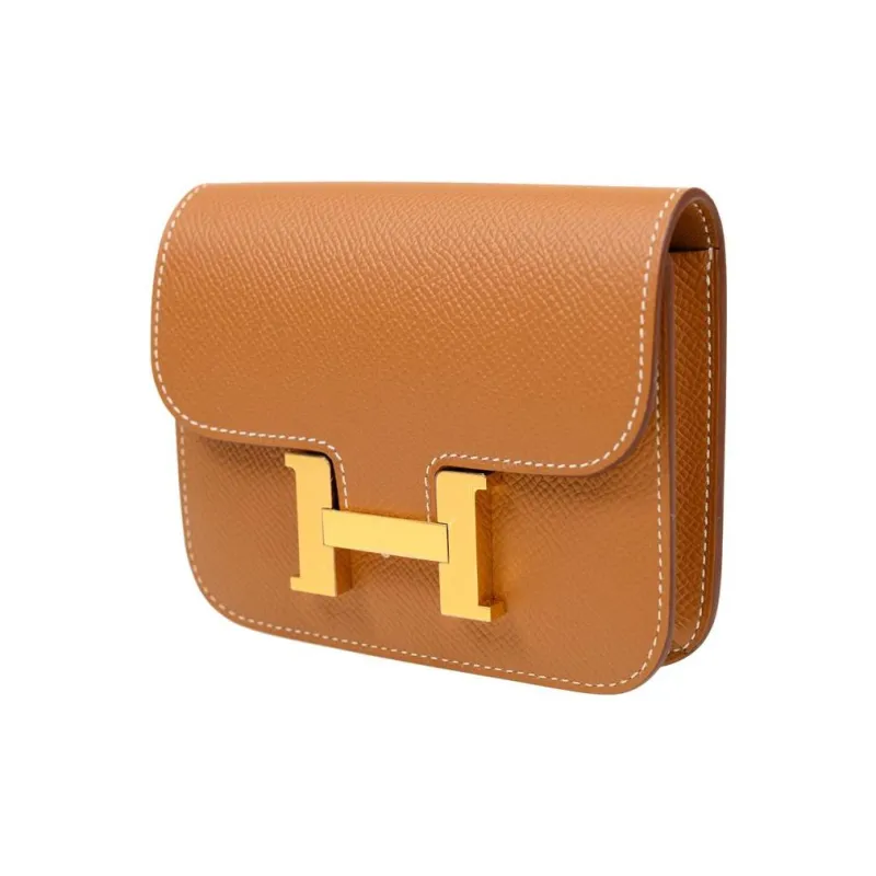 HERMES Constance Slim Epsom Calfskin Wallet Card Holder Fanny Pack Crossbody Bag Regular Women's 1H Toffee Toffee Color-1